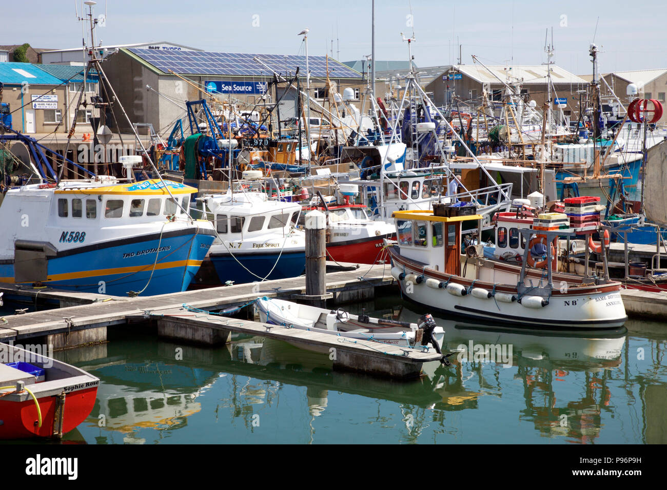 Kilkeel Harbour, home to Northern Ireland’s largest fishing fleet Stock Photo