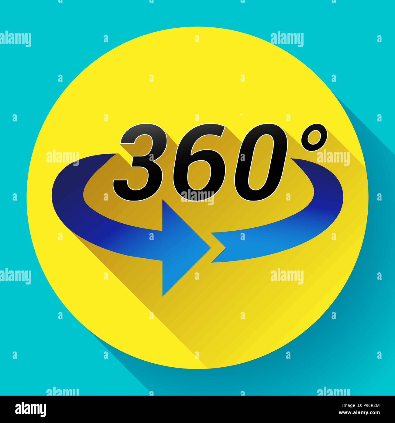 360 Degree View Related Vector Icon Stock Vector