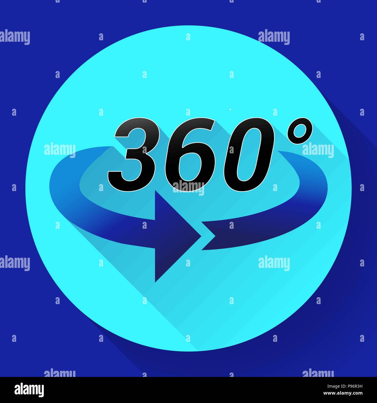 360 Degree View Related Vector Icon Stock Vector