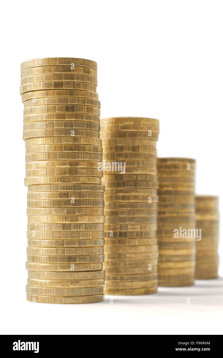 coins, concepts, business, architectural, column Stock Photo