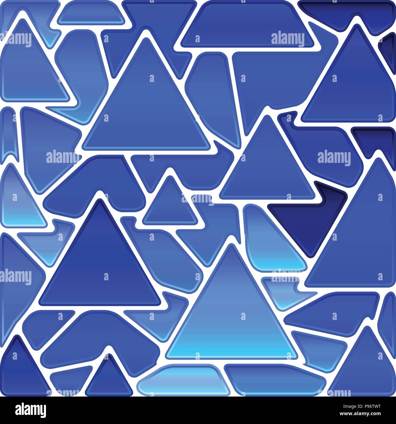 abstract vector stained-glass mosaic background - blue triangles Stock ...