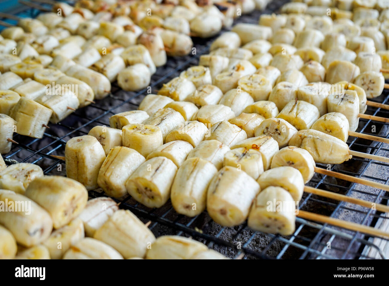 Grilled Bananas Dessert In Thai Street Food Stock Photo 212207780