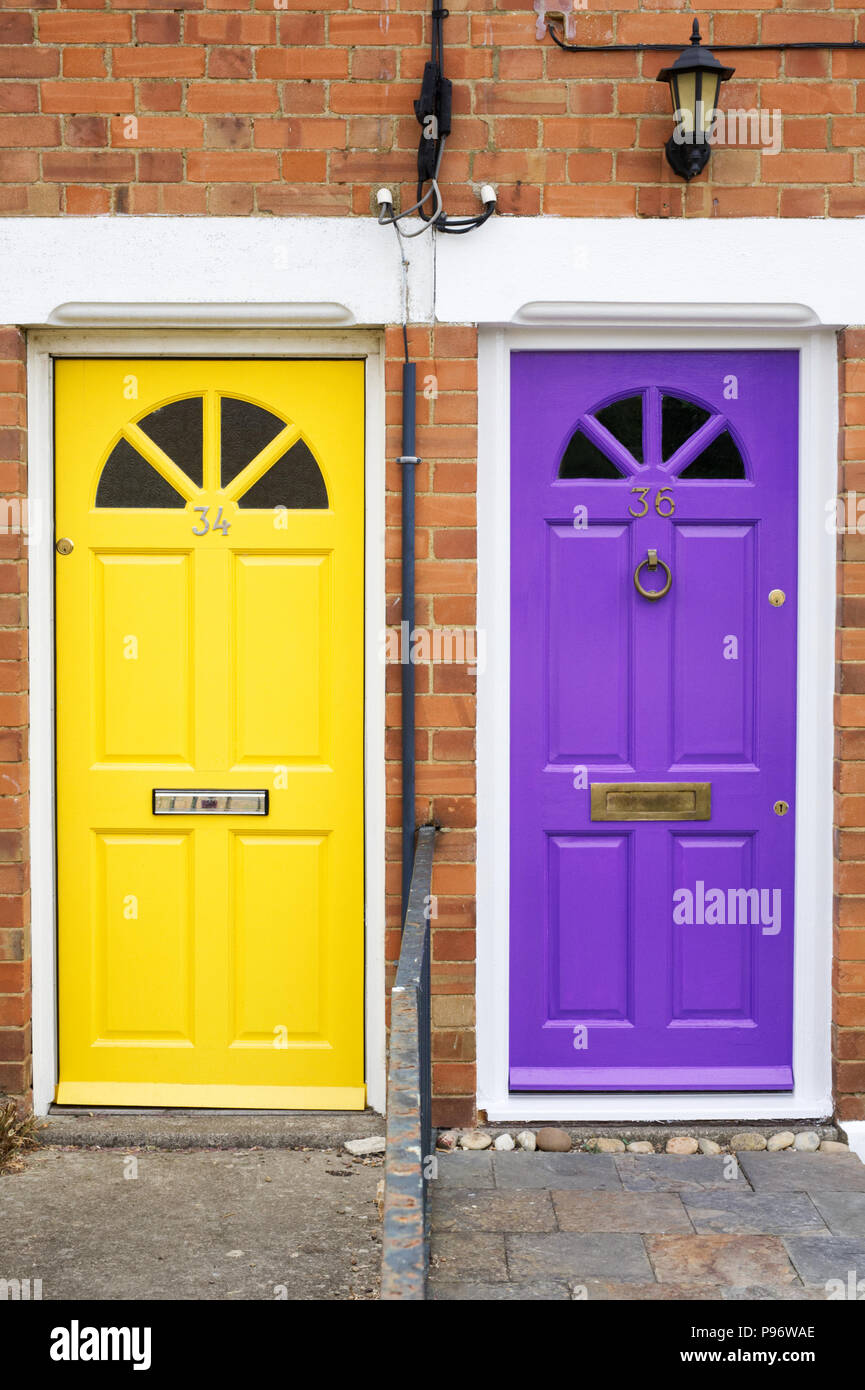 Colourful front doors. Stock Photo