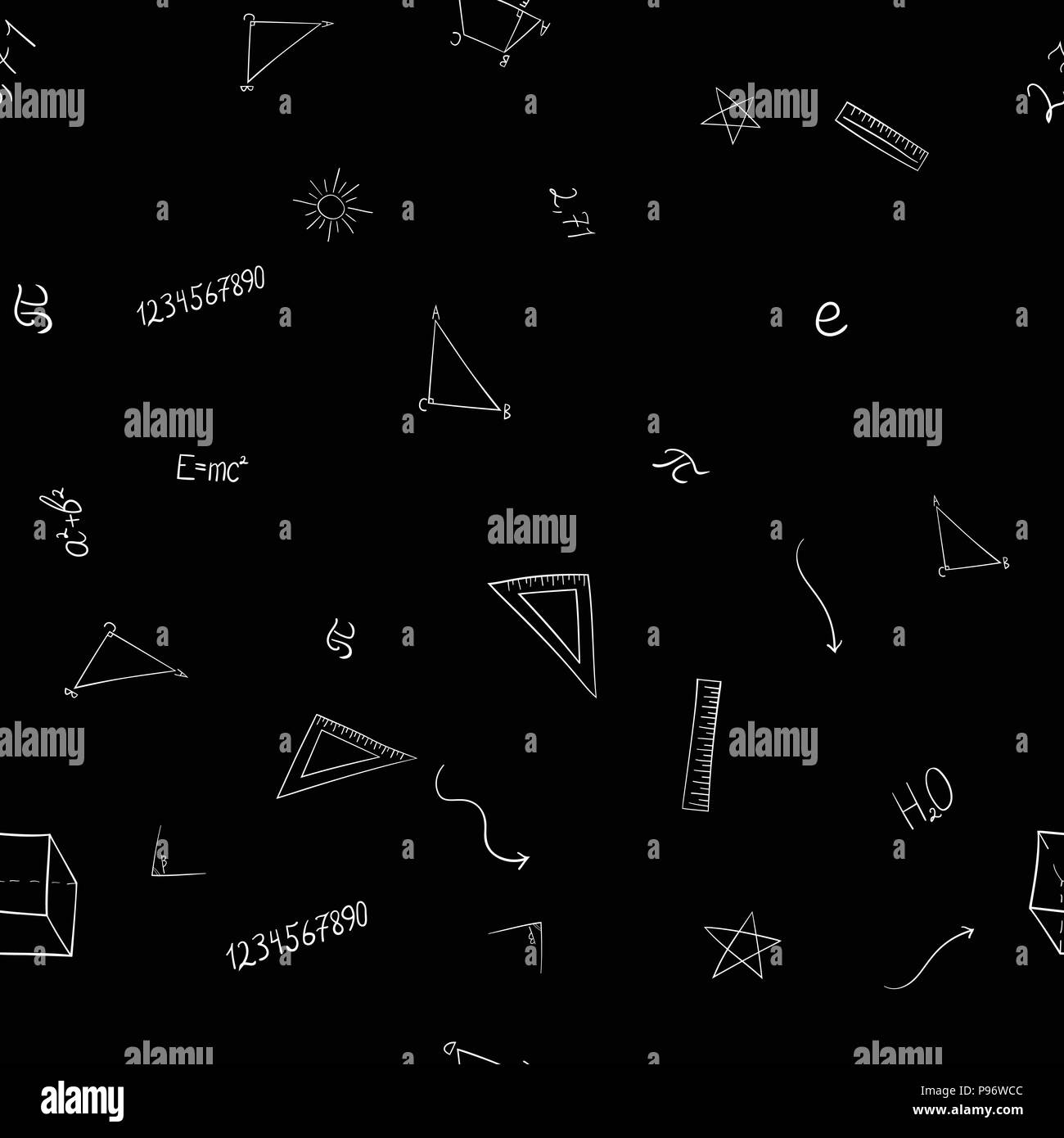 abstract vector school doodles seamless pattern Stock Vector Image ...