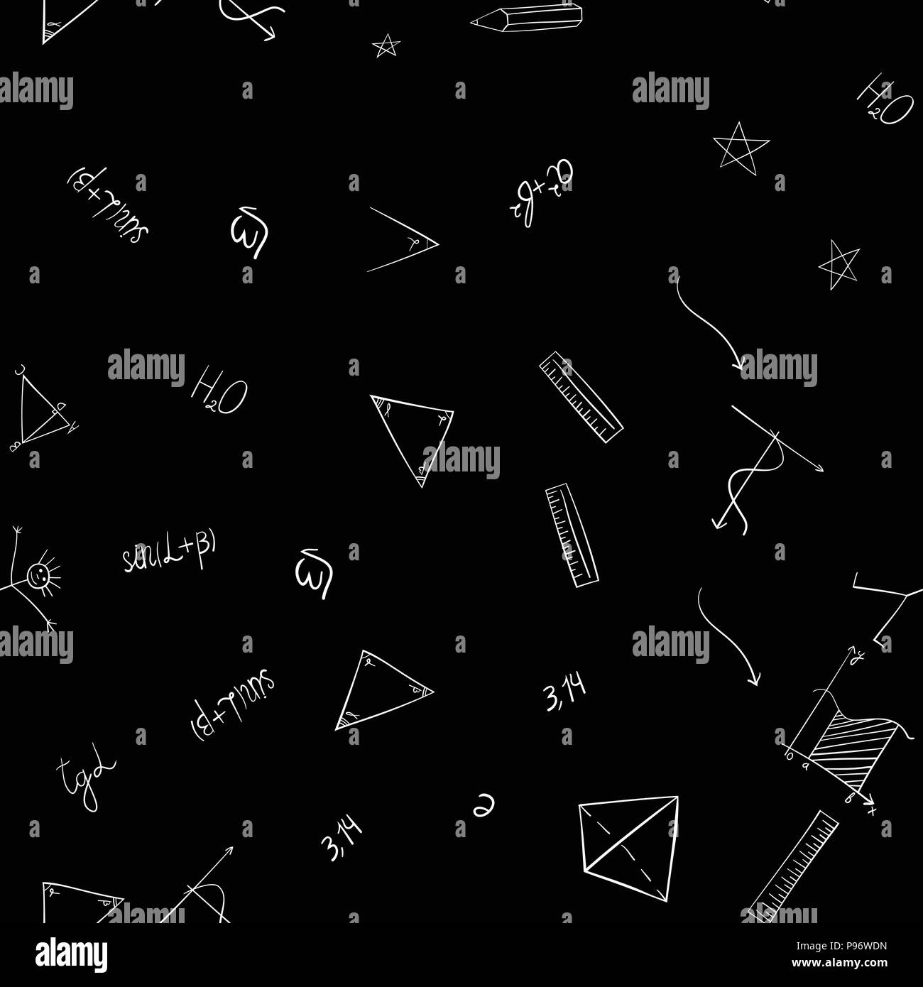 abstract vector school doodles seamless pattern Stock Vector Image ...