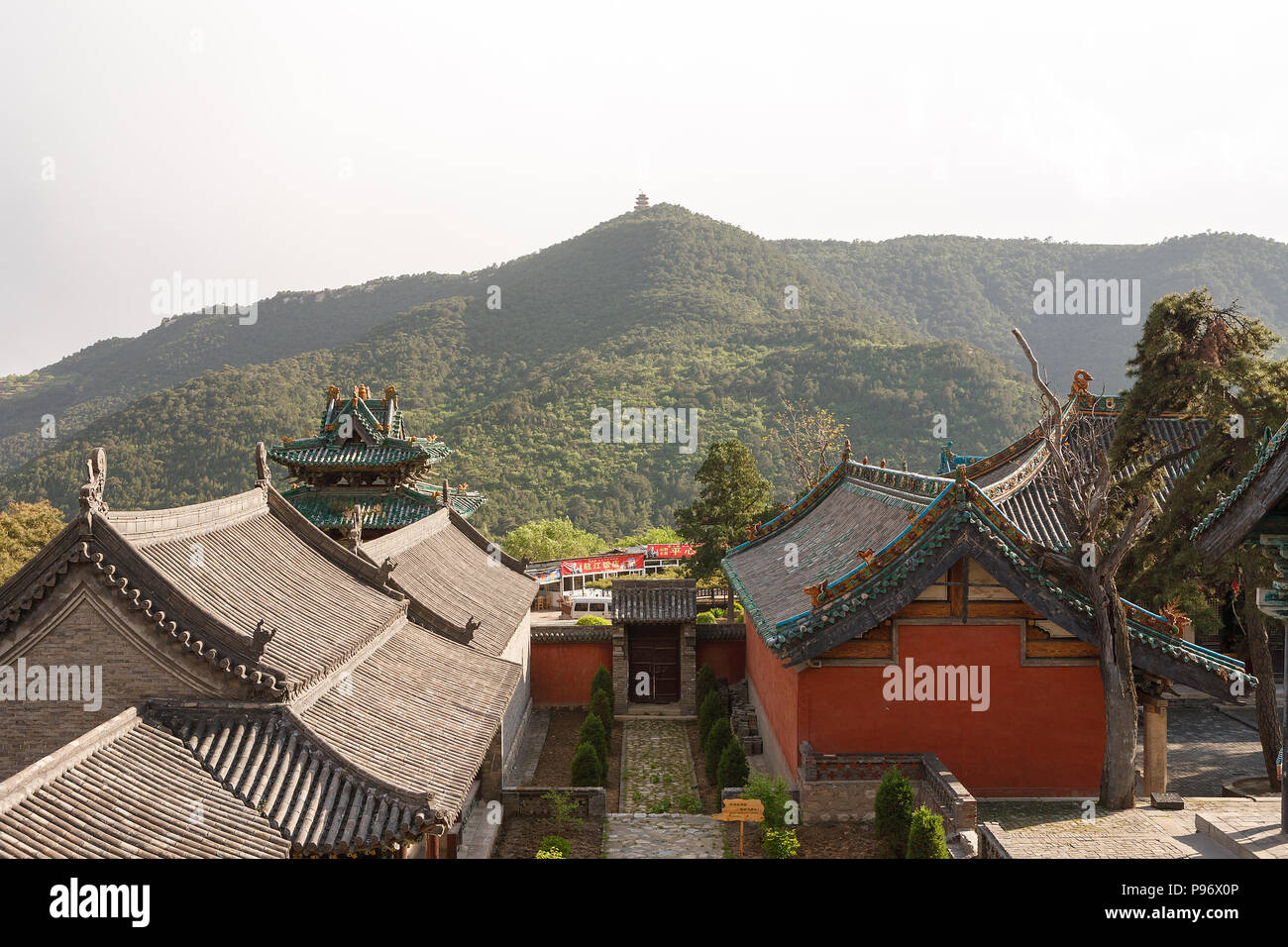 Multi-bless Temple (Duo Fu Si) on Juewei Mountain in Tianlong Mountains. China, Shanxi, Taiyuan Stock Photo