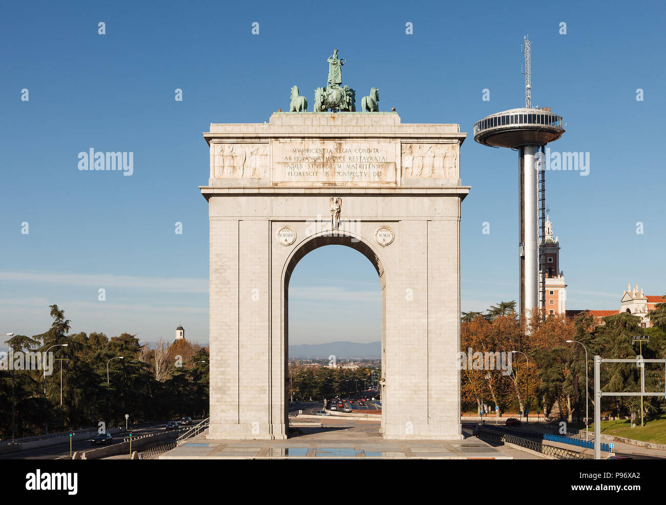 The Victory Arch of Madrid (Arco de la Victoria or Moncloa Gate). Madrid, Spain Stock Photo