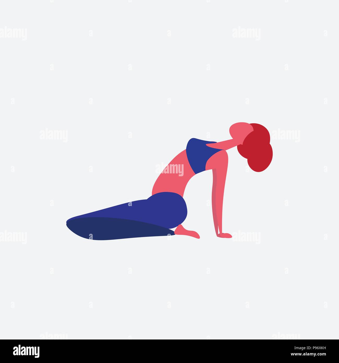 Woman Doing Yoga Exercises Cartoon Character Sportswoman Activities Isolated Healthy Lifestyle 4485