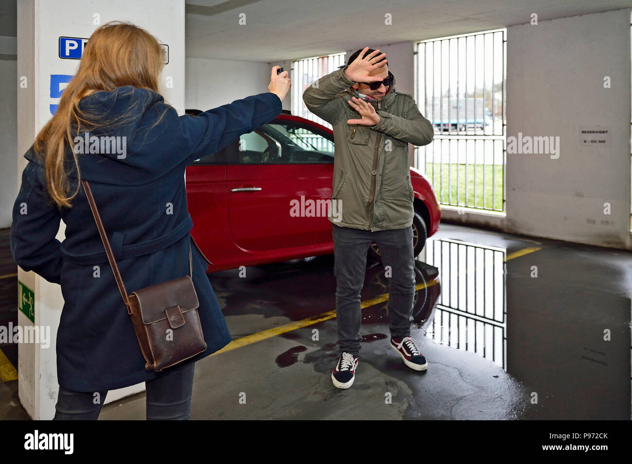 Germany, North Rhine-Westphalia- Symbolfoto pepper spray Stock Photo
