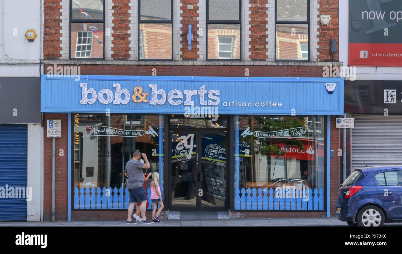 Northern Ireland coffee shop chain - Bob & Berts artisan coffee outlet in Portadown. Stock Photo