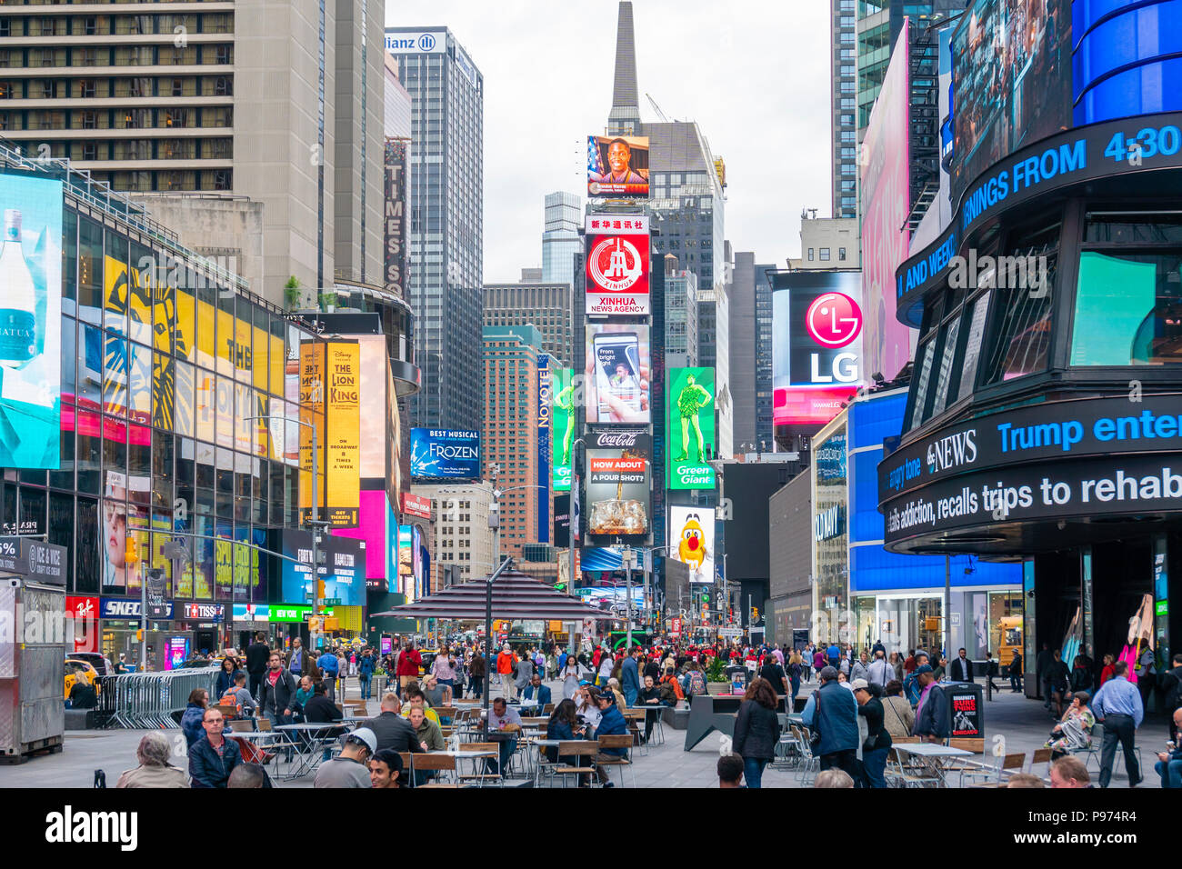 People at Times Square in New York City Stock Photo