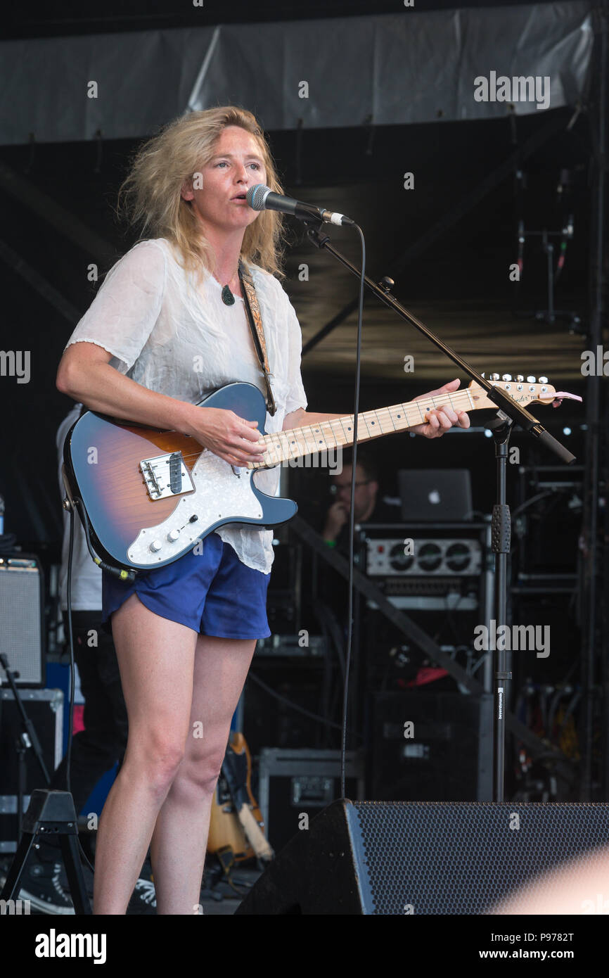 Lissie performs at the 2018 Cornbury Festival, Great Tew, Oxfordshire  15th July 2018. Elisabeth Corrin Maurus (born November 21, 1982), known as Lissie, is an American singer-songwriter. She released her debut EP, 'Why You Runnin'', in November 2009. Her debut album, Catching a Tiger, was released in June 2010. Stock Photo