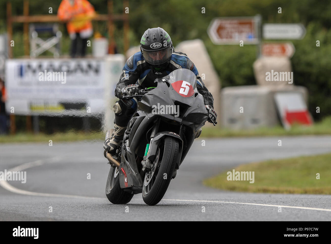 Walderstown, Leinster, Ireland. 15th July, 2018. Motorbikes, Irish Road Racing from Walderstown; Thomas Maxwell claimed 3rd place in the feature Race of the South Grand Final Credit: Action Plus Sports/Alamy Live News Stock Photo