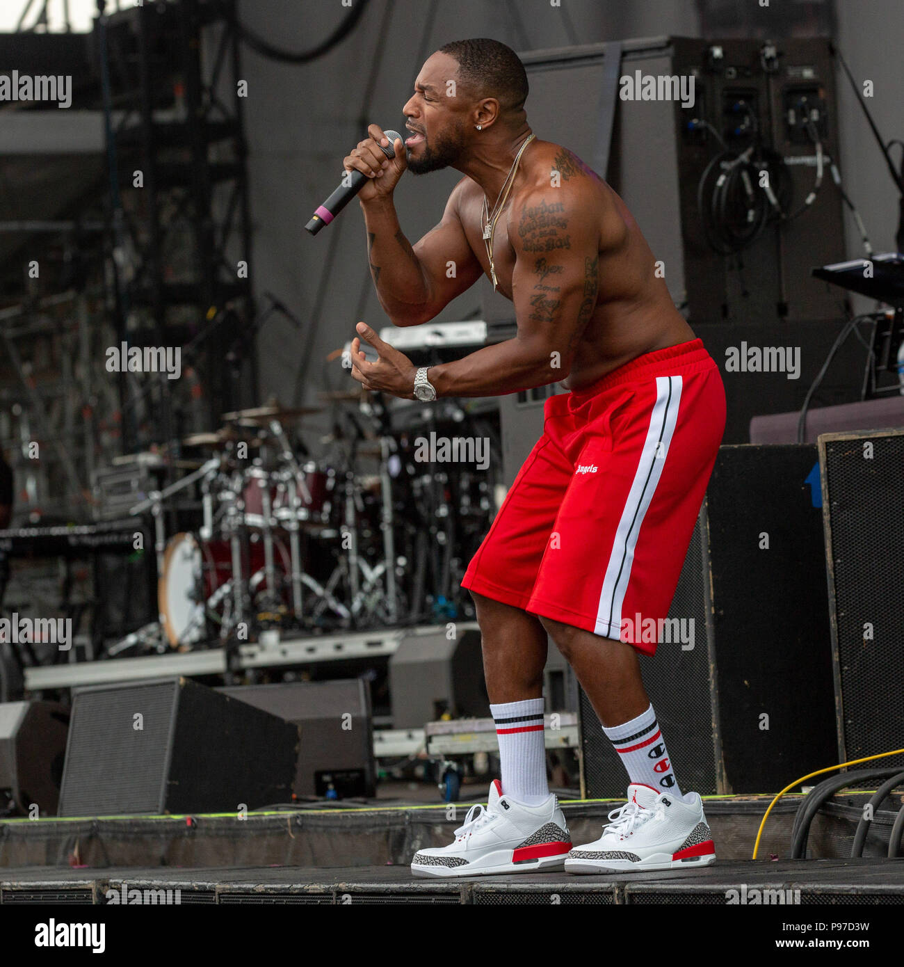 Chicago, Illinois, USA. 14th July, 2018. Shirtless TANK (DURRELL BABBS