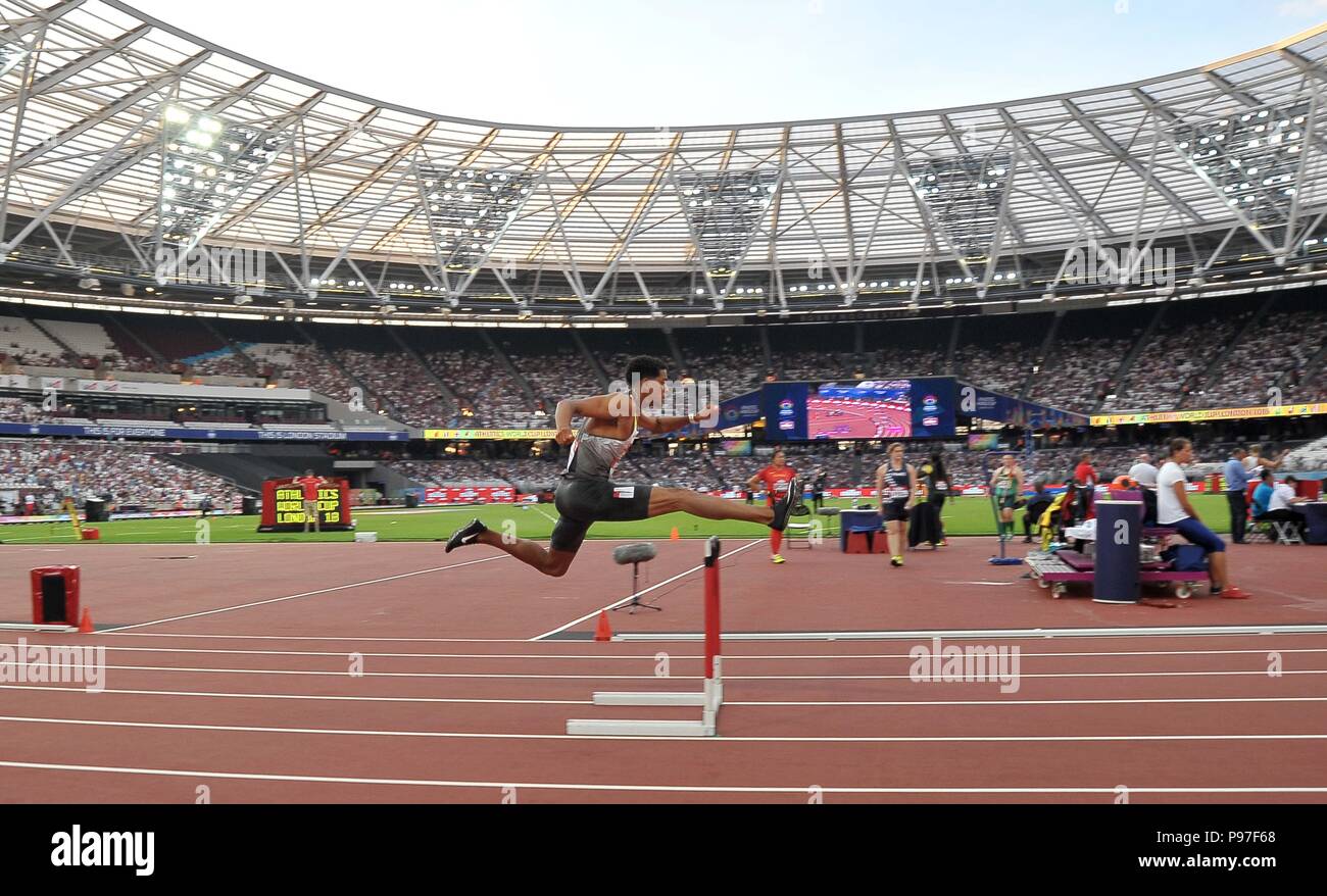 London, UK. 15th July 2018. Joshua Abuaku (GER) in the mens 400m