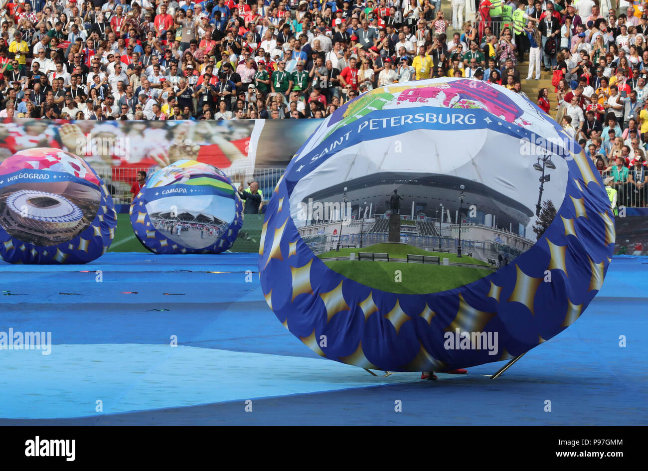 Moscow. 15th July, 2018. Photo taken on July 15, 2018 shows the closing ceremony of the 2018 FIFA World Cup in Moscow, Russia. Credit: Yang Lei/Xinhua/Alamy Live News Stock Photo