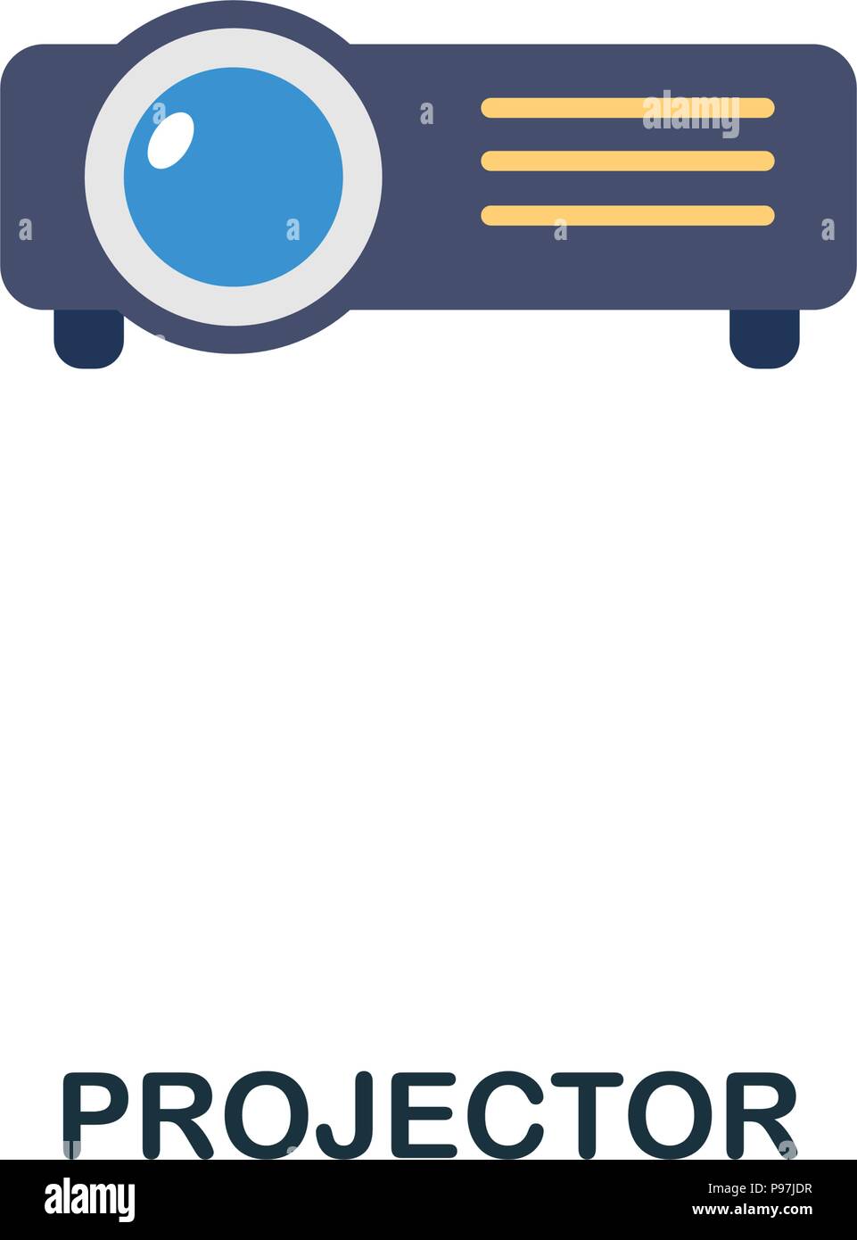 Projector flat icon. Premium style flat icon design. UI. Illustration ...