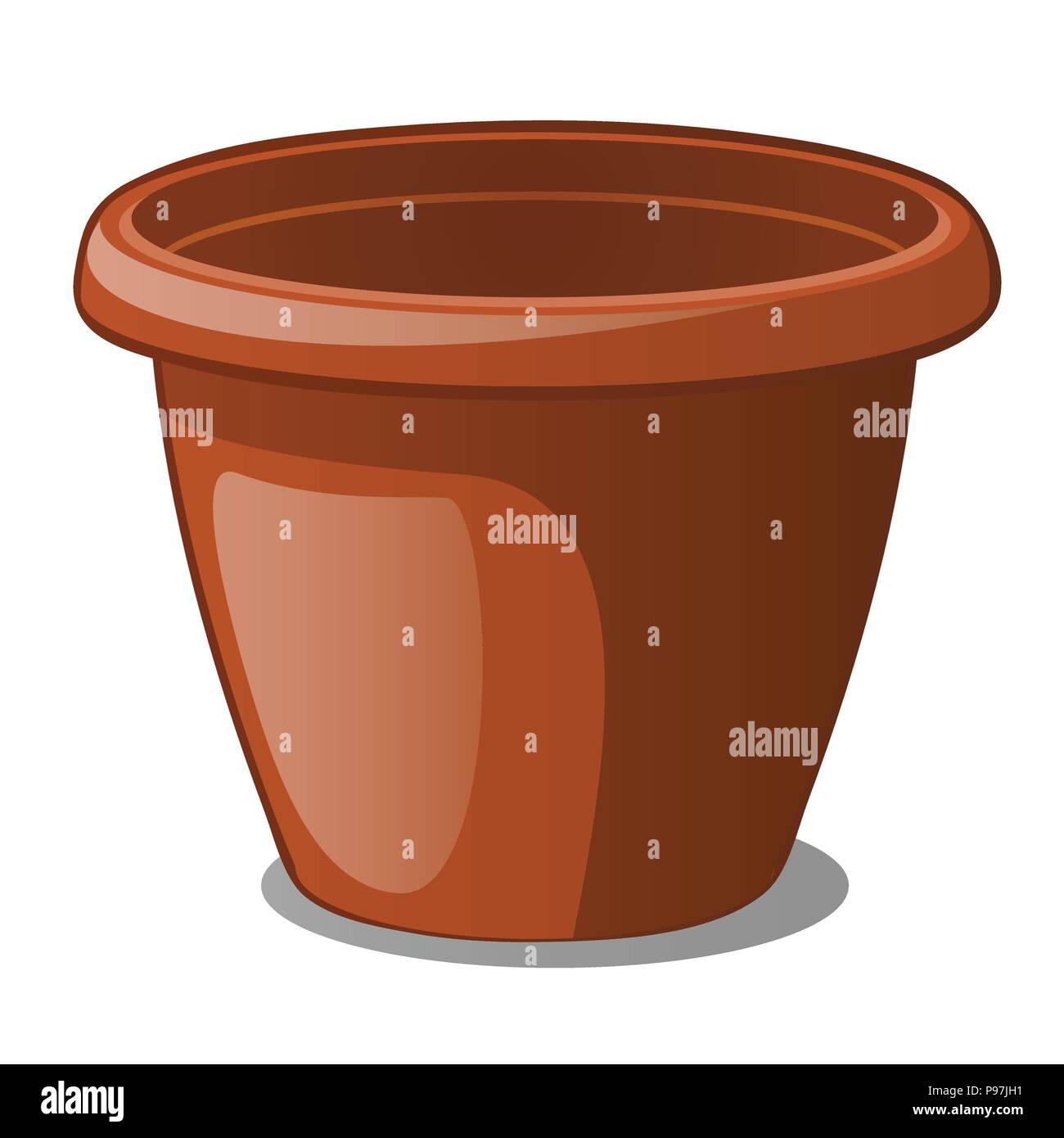 Flower pot brown color isolated on a white background. Cartoon vector  close-up illustration Stock Vector Image & Art - Alamy