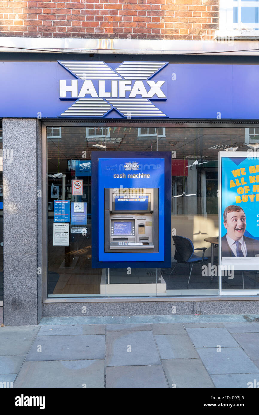 Halifax building society bank ATM cash machine Stock Photo