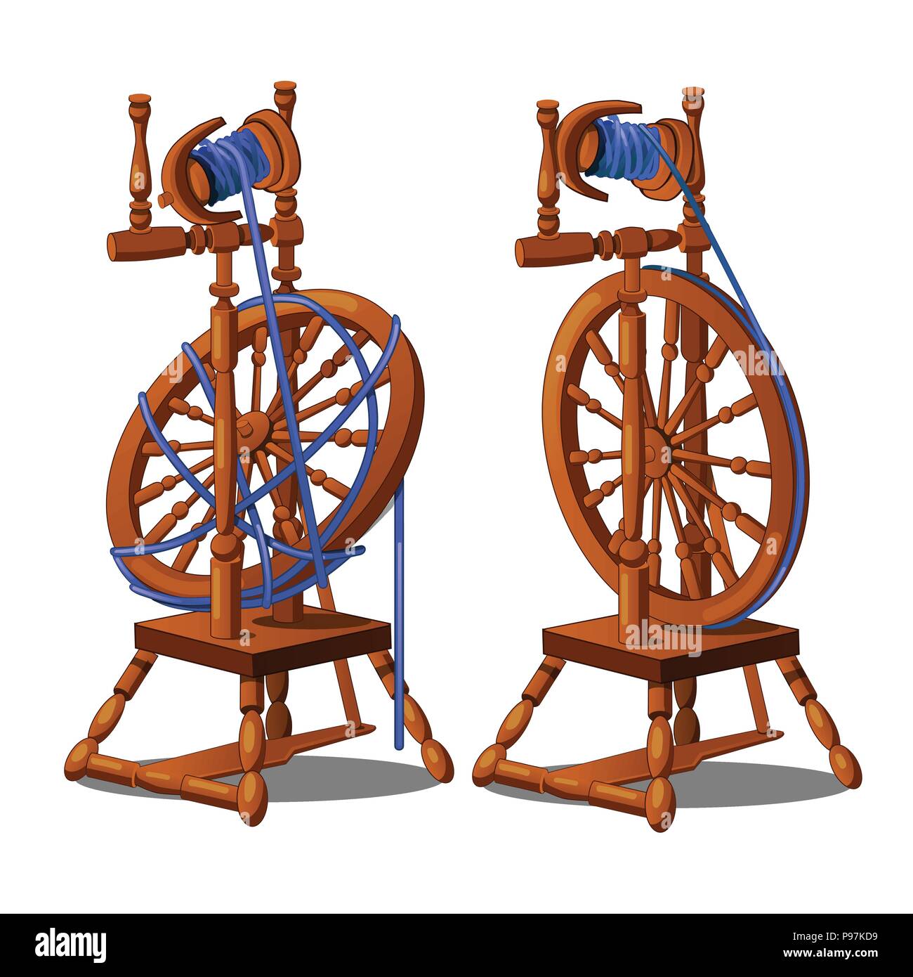 Hand spinning wool Stock Vector Images Alamy