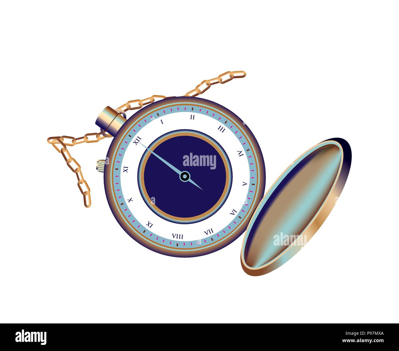 Gold pocket watch Stock Vector Images Alamy