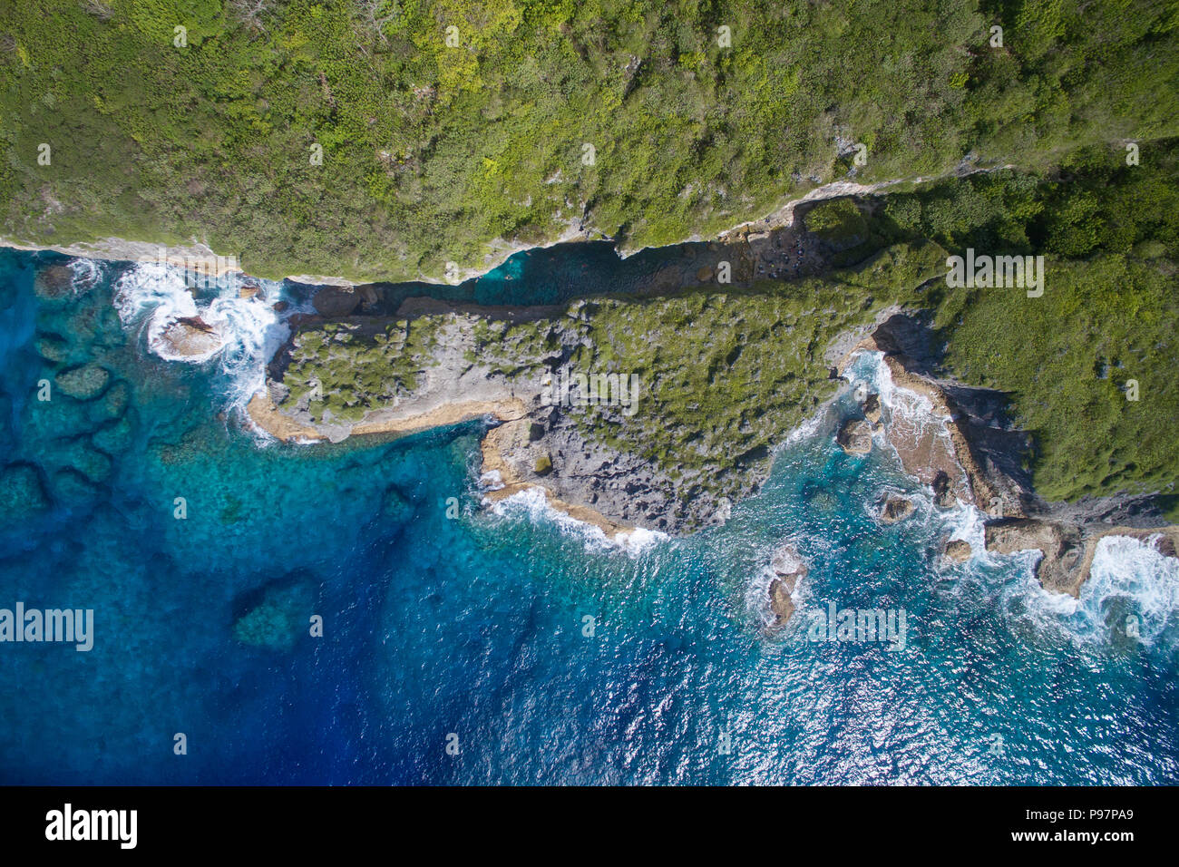 Aerials of Matapa Chasm, Niue Stock Photo