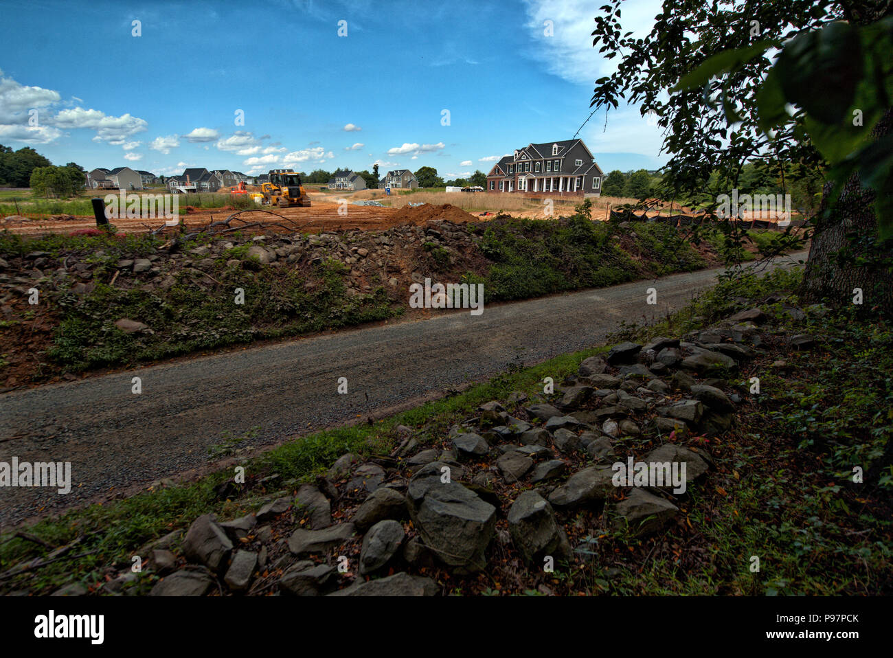 UNITED STATES - July 3, 2017: New home buyers don't like and or understand the historic aspect of the 300 plus miles of old dirt roads in Loudoun. Wes Stock Photo