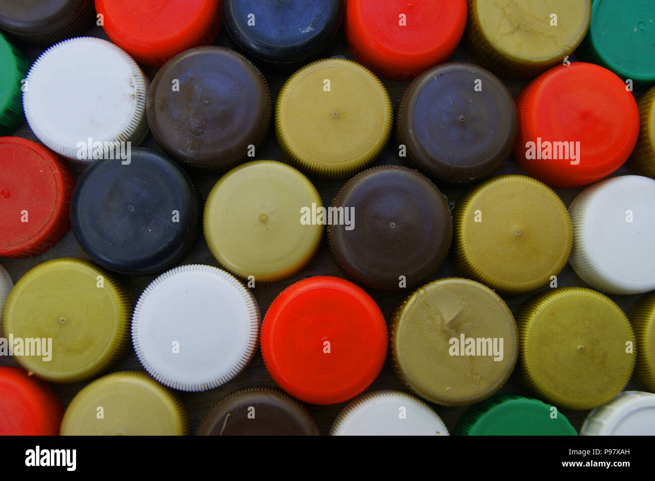 Plastic stoppers from bottles Stock Photo Alamy