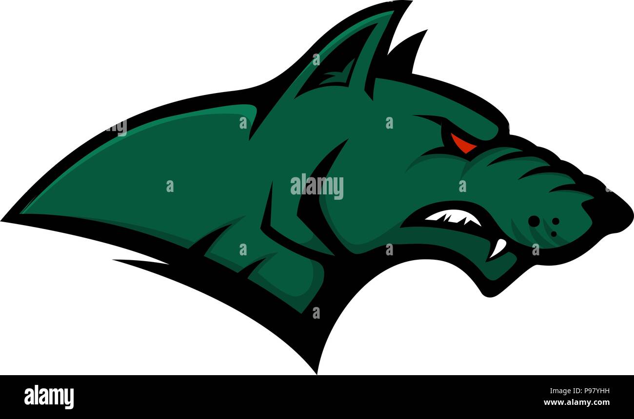 Dog head sign. Design element for sport team logo, emblem, badge, mascot. Vector illustration