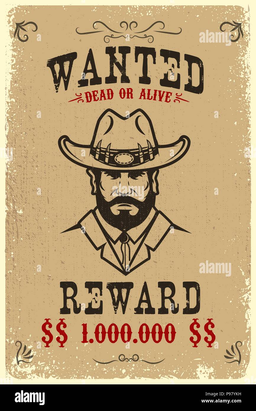 Old Wanted Poster Template from c8.alamy.com