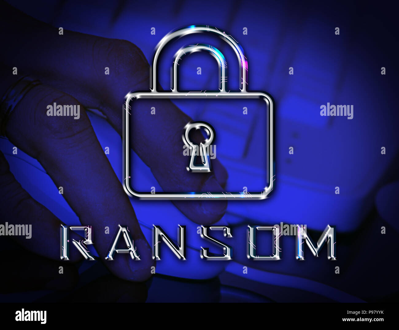 Ransom Computer Hacker Data Extortion 3d Illustration Shows Ransomware Used To Attack Computer Data And Blackmail Stock Photo