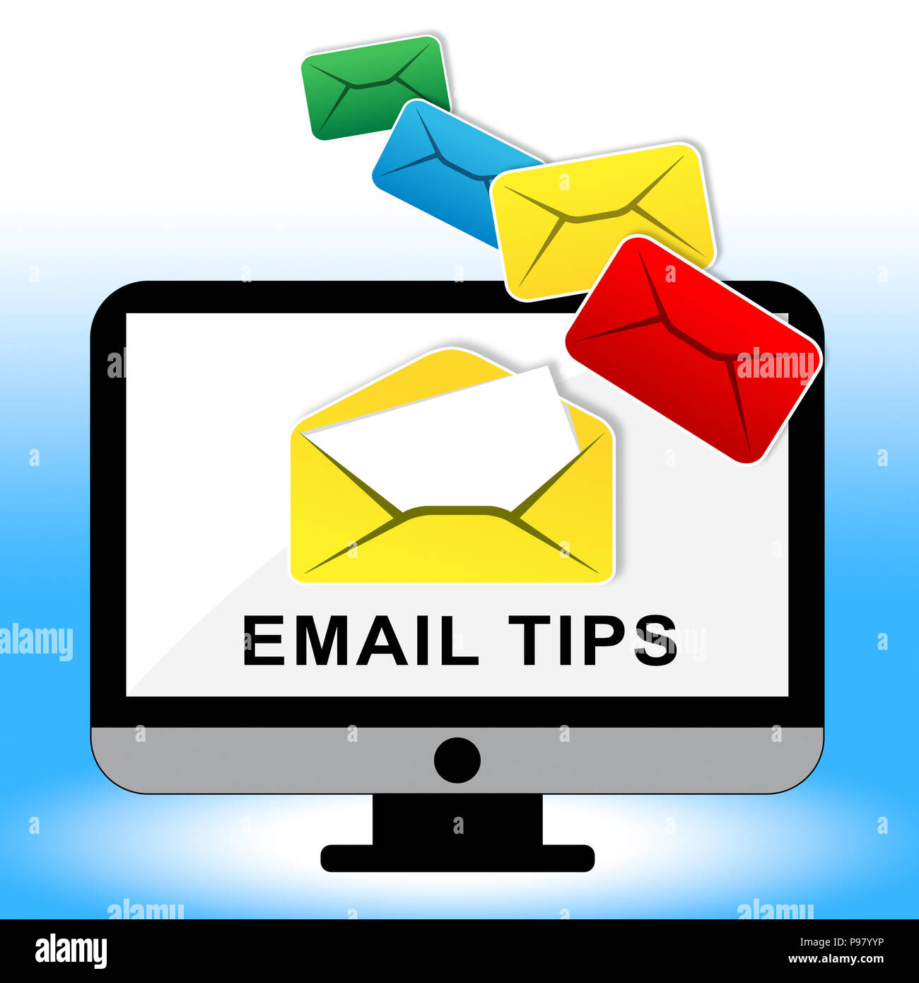 Email Tips Online Postal Solution 2d Illustration Shows Suggestions And