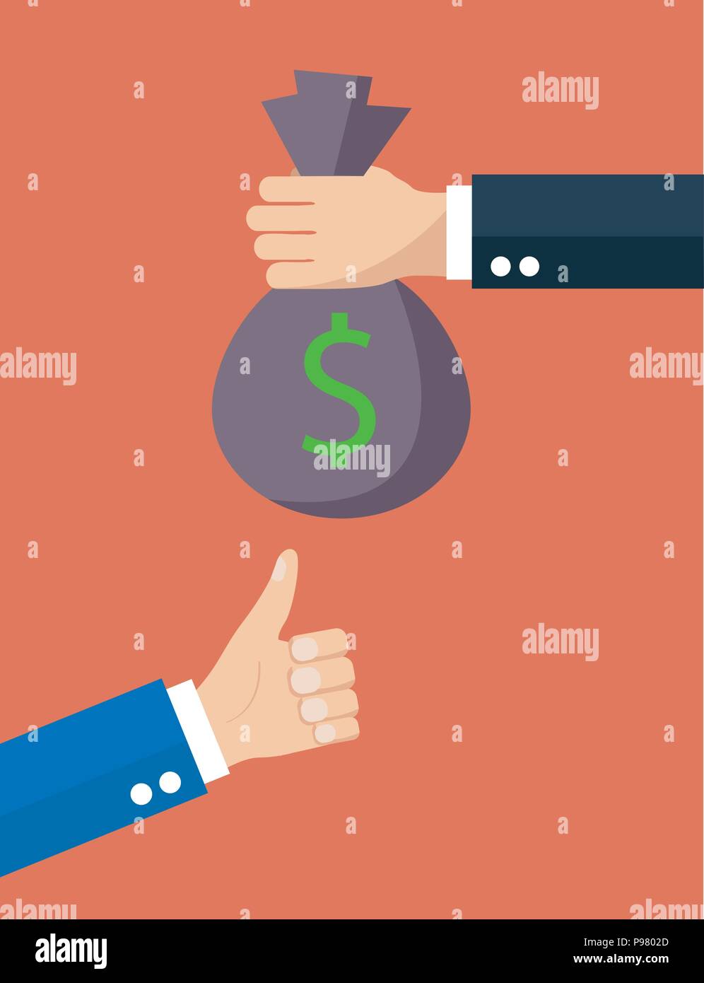 businessman holding money bag vector Stock Vector Image & Art - Alamy