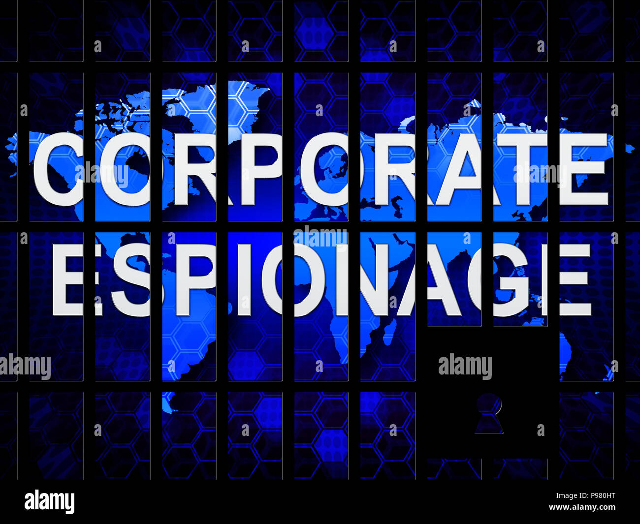 Corporate Espionage Covert Cyber Hacking 2d Illustration Shows ...