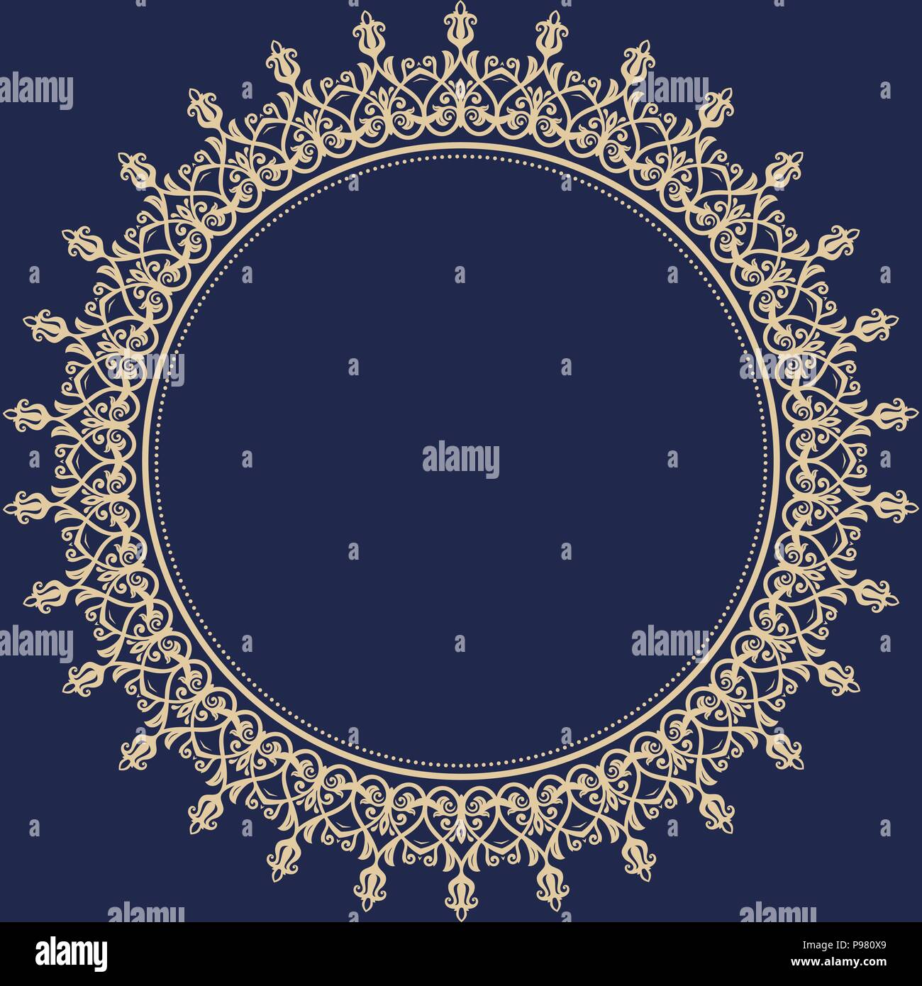 Floral Modern Vector Round Frame Stock Vector Image & Art - Alamy