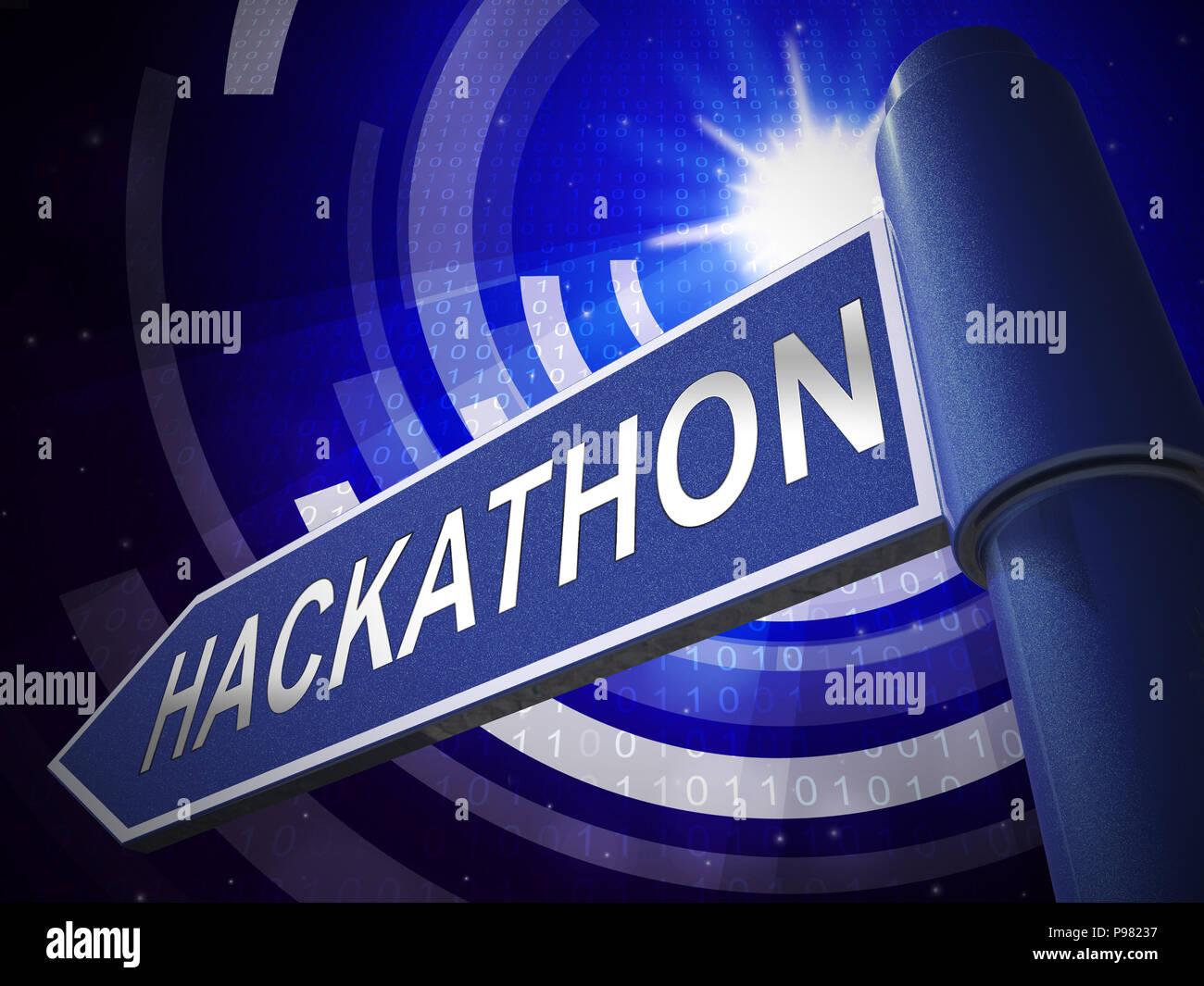 Hackathon Code Malicious Software Hack 3d Illustration Shows Cybercrime ...