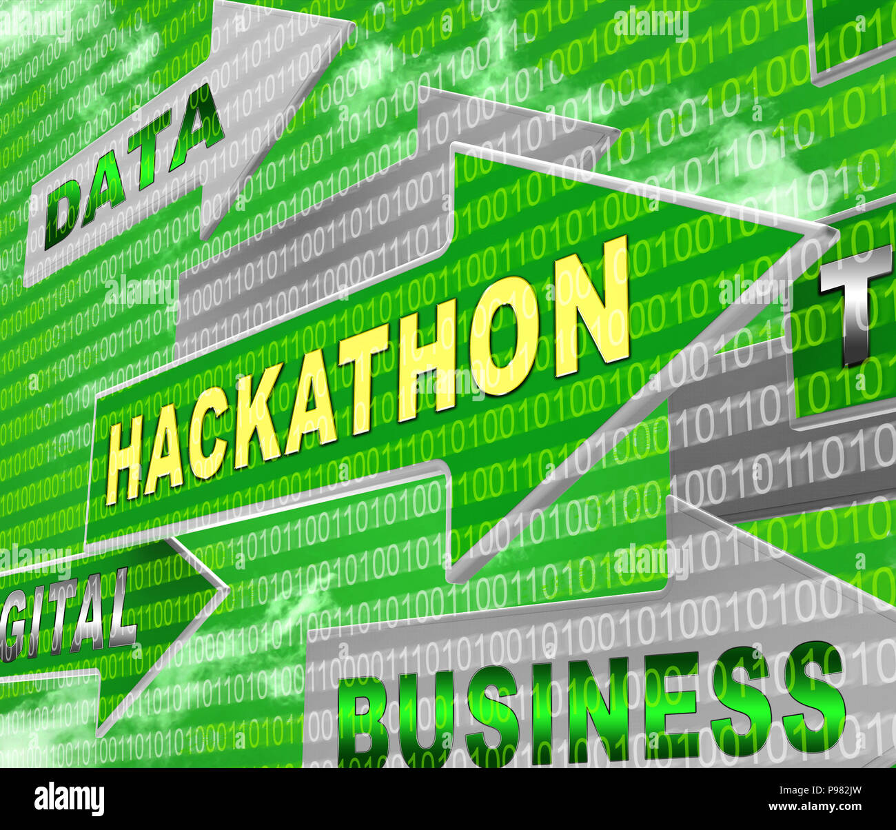 Hackathon Code Malicious Software Hack 3d Rendering Shows Cybercrime ...