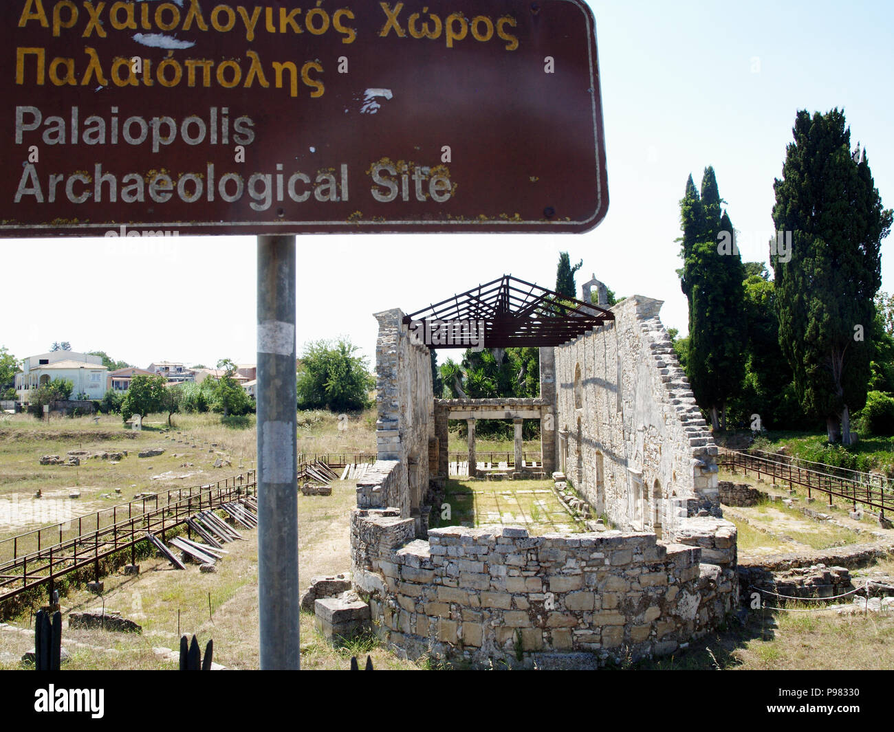 Palaiopolis Archaeological site , Corfu Town, Kerkyra, Greece Stock