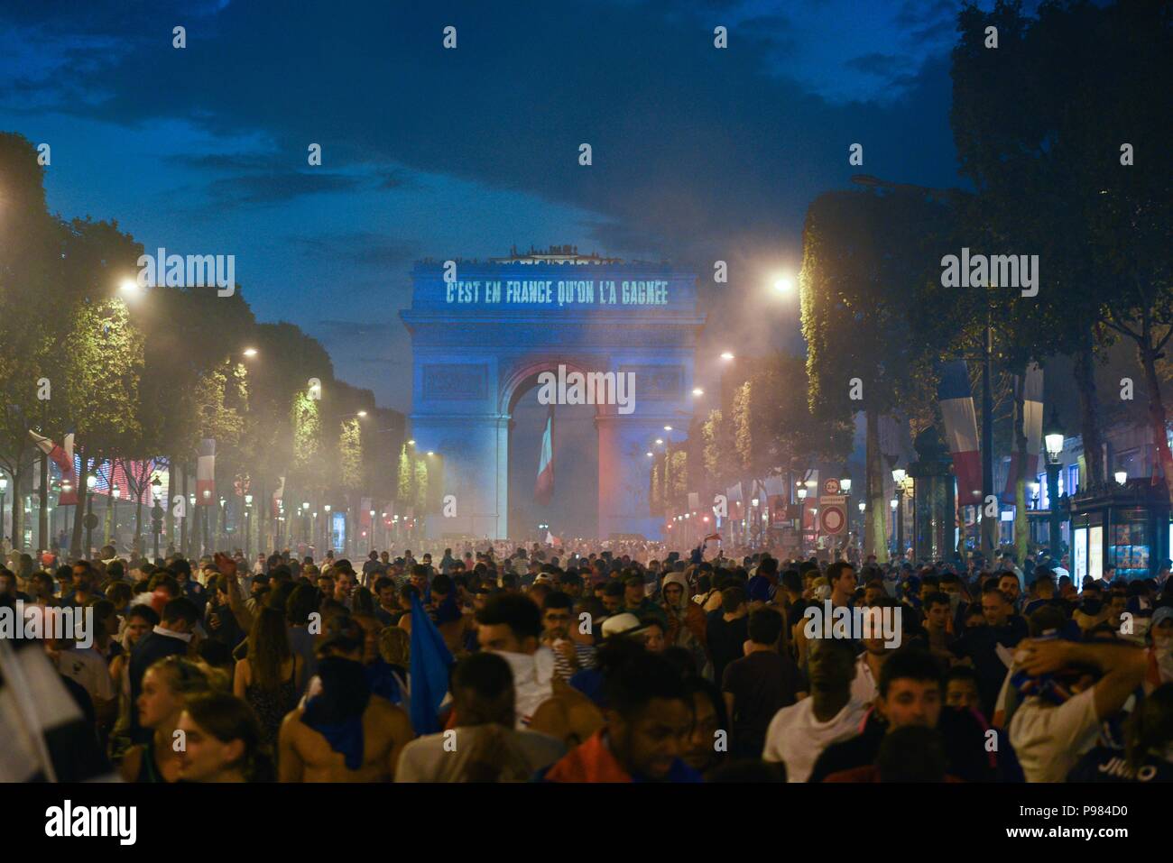 Paris France 15th July 2018 French Celebrate On The Champs