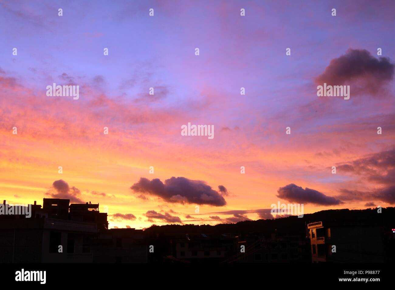 July 16, 2018 - Ji'An, Ji'an, China - Ji'an, CHINA-Stunning sunrise in Ji'an, east China's Jiangxi Province. Credit: SIPA Asia/ZUMA Wire/Alamy Live News Stock Photo