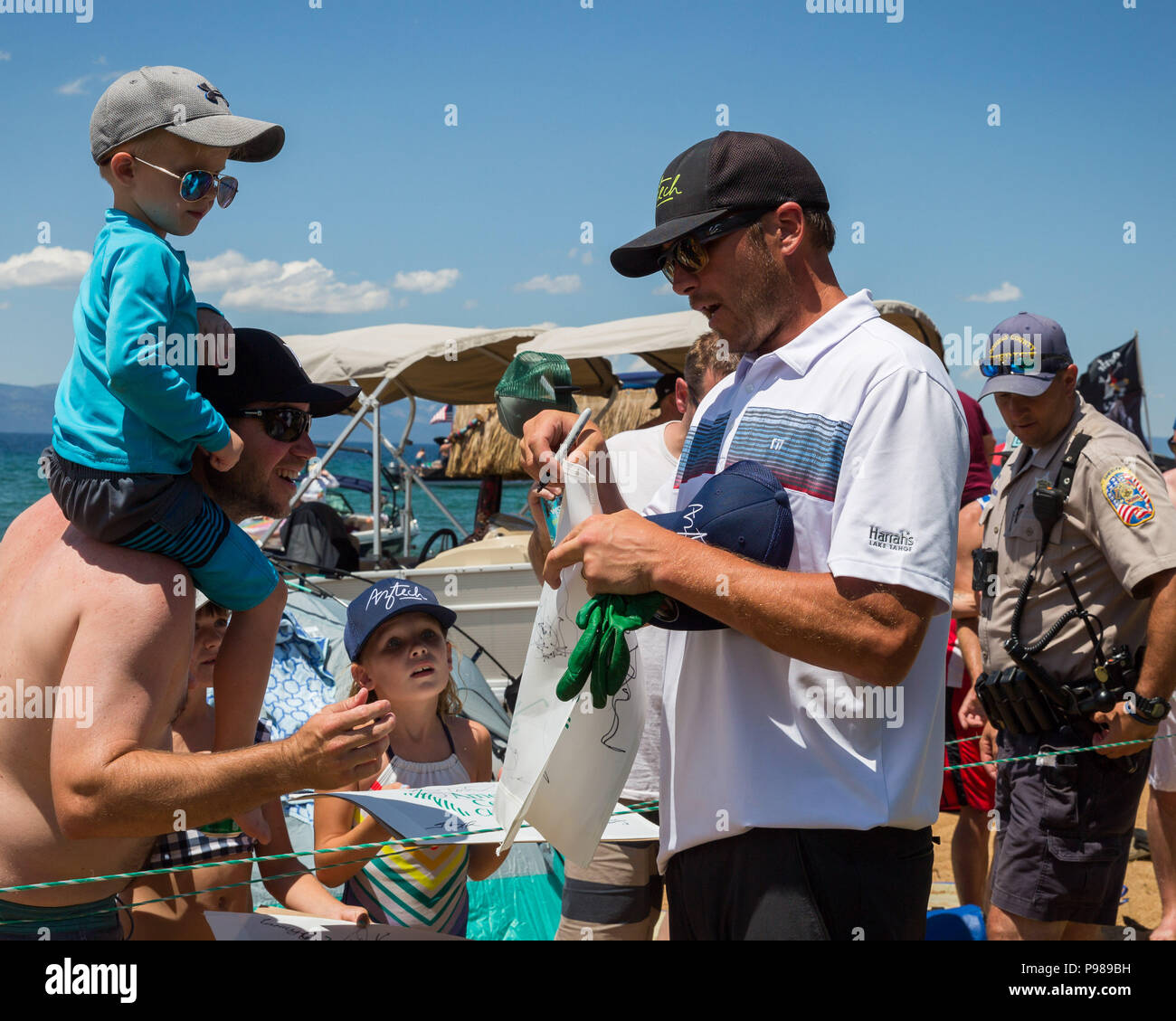 Stateline, Nevada, USA. 15th July, 2018. Olympic Gold Medalist, BODE