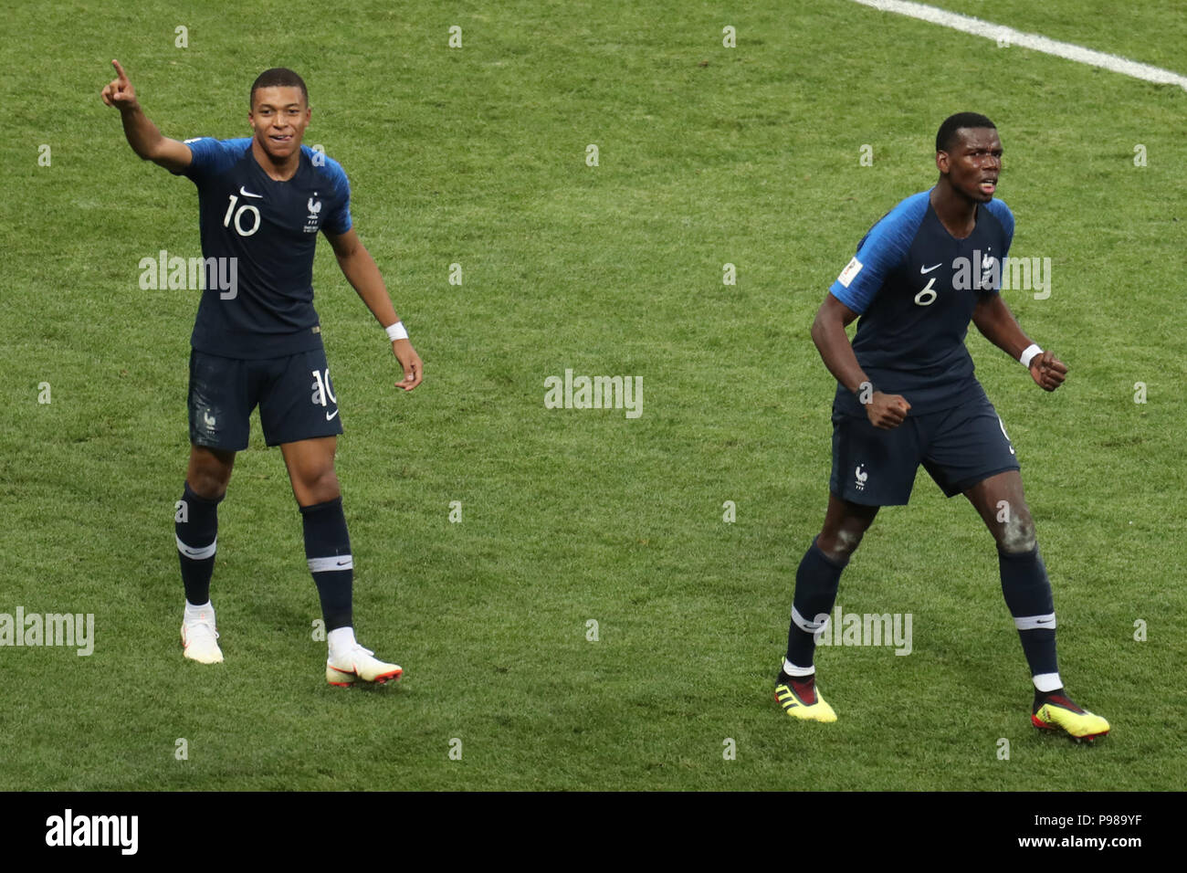 Kylian Mbappe and Paul Pogba FRANCE V CROATIA FRANCE V CROATIA, 2018 FIFA WORLD CUP FINAL 15 July 2018 GBC9737 2018 FIFA World Cup Russia, Final STRICTLY EDITORIAL USE ONLY