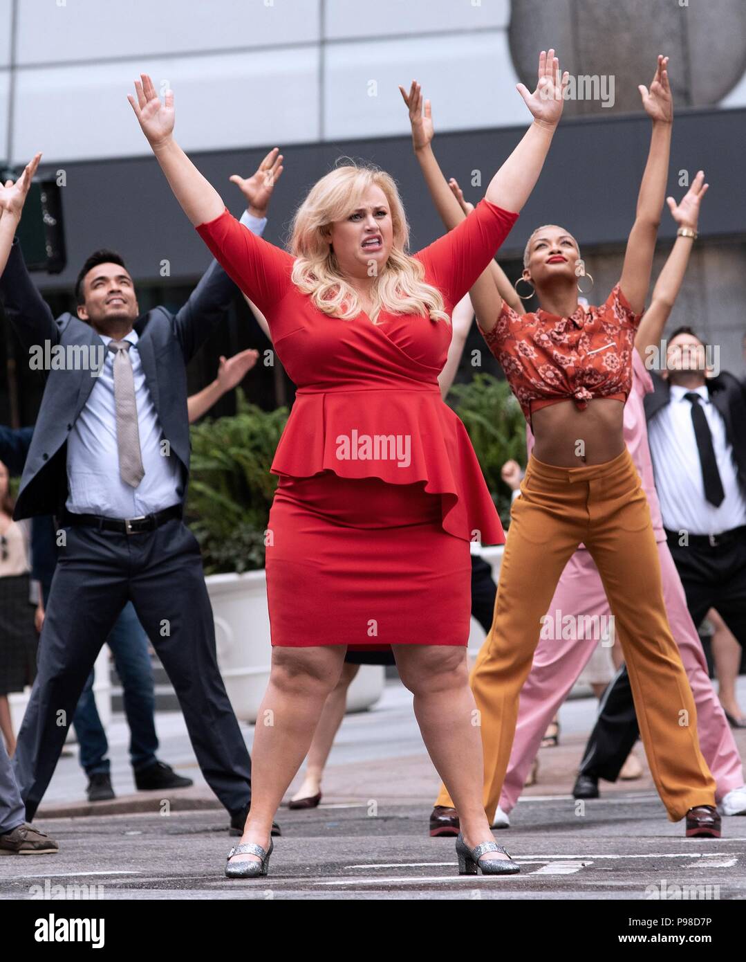 New York, NY, USA. 15th July, 2018. Rebel Wilson on location for ISN'T IT  ROMANTIC On Location in New York, East 40th Street and Park Avenue,  Manhattan, New York, NY July 15,