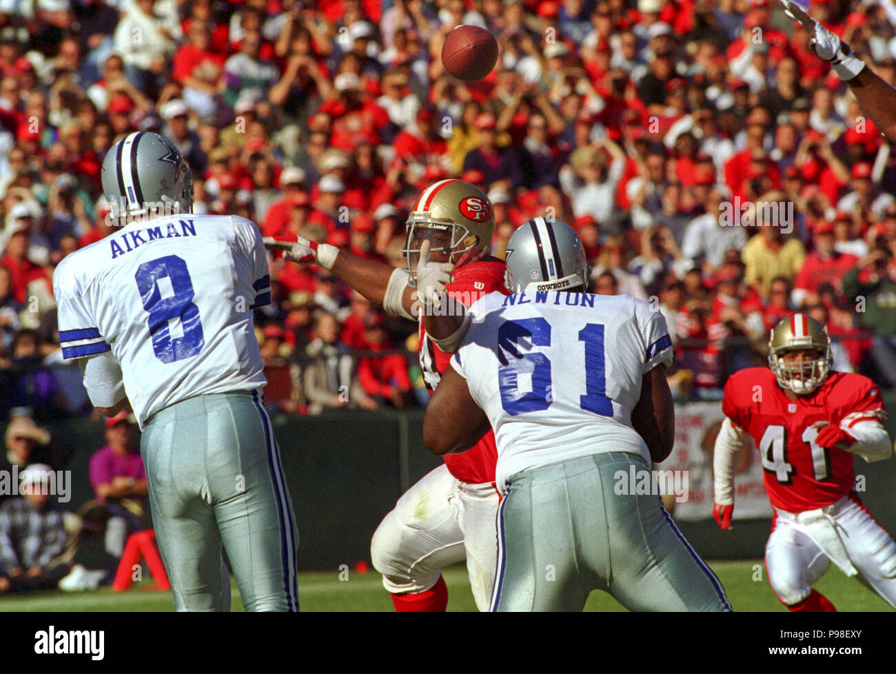 November 13, 1994 - San Francisco, California, U.S - San Francisco 49ers  vs. Dallas Cowboys at Candlestick Park Sunday, November 13, 1994. 49ers  beat Cowboys 21-14. San Francisco 49ers wide receiver John