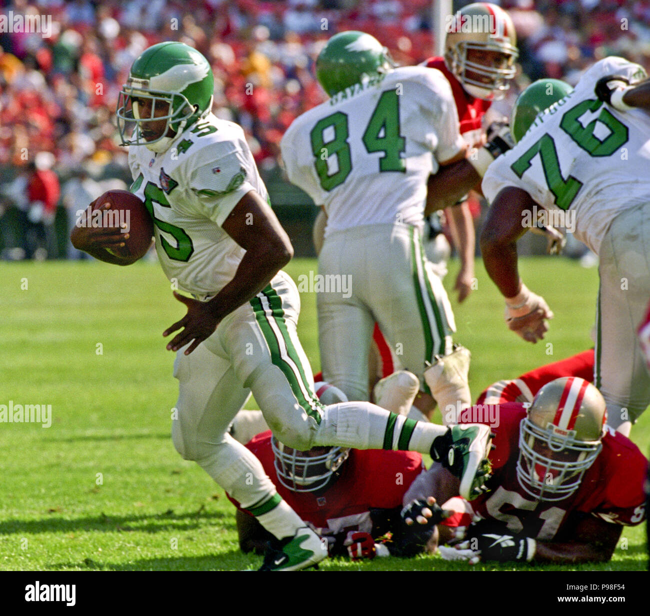 October 2, 1994 - San Francisco, California, U.S - San Francisco 49ers vs.  Philadelphia Eagles at Candlestick Park Sunday, October 2, 1994. Eagles  beat 49ers 40-8. Philadelphia Eagles running back Vaughn Hebron (