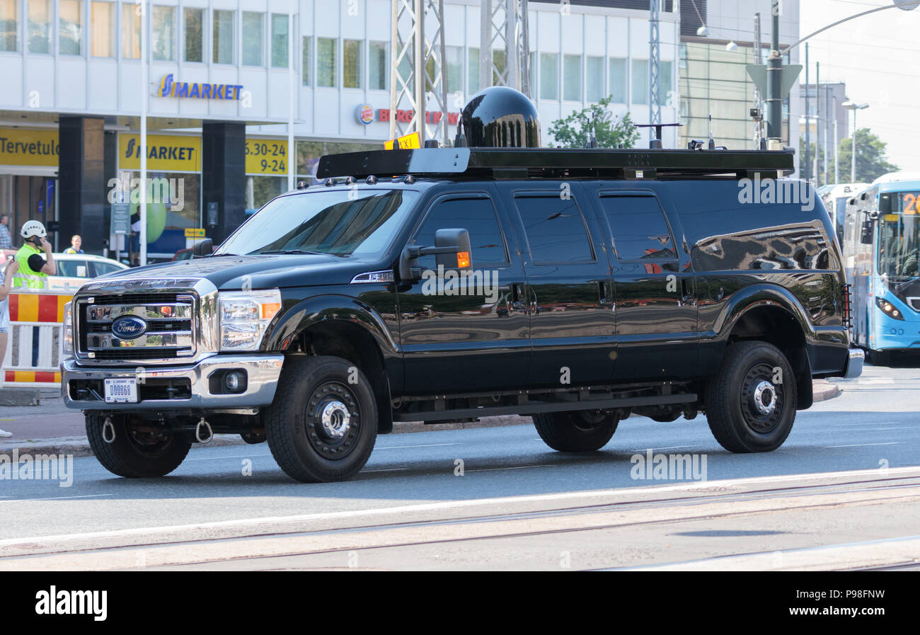 Helsinki, Finland. 16th July 2018. Special security vehicle of the United States delegation Credit: Hannu Mononen/Alamy Live News Stock Photo