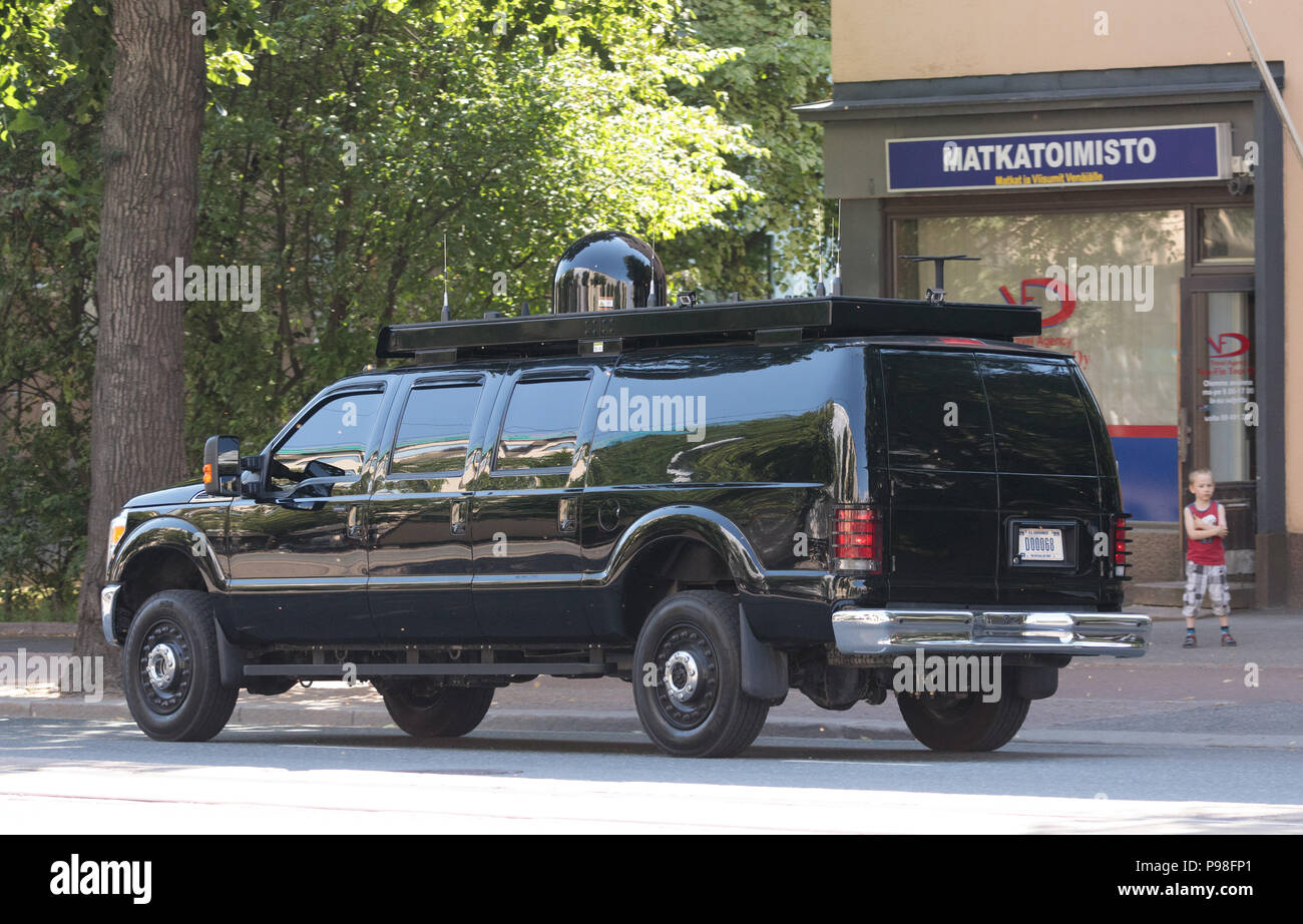 Helsinki, Finland. 16th July 2018. Special security vehicle of the United States delegation Credit: Hannu Mononen/Alamy Live News Stock Photo