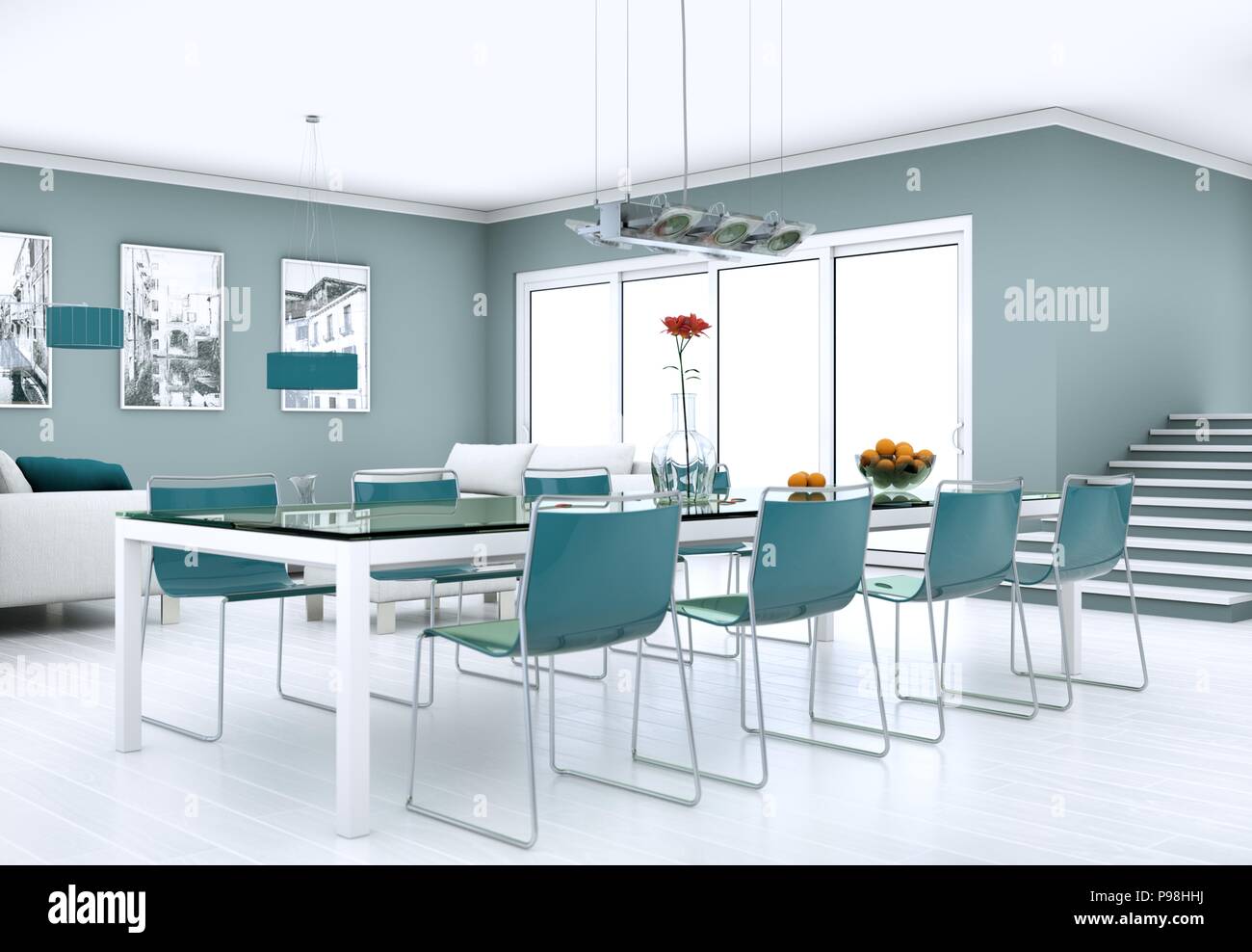 Dining room interior design in modern appartment Stock Photo - Alamy
