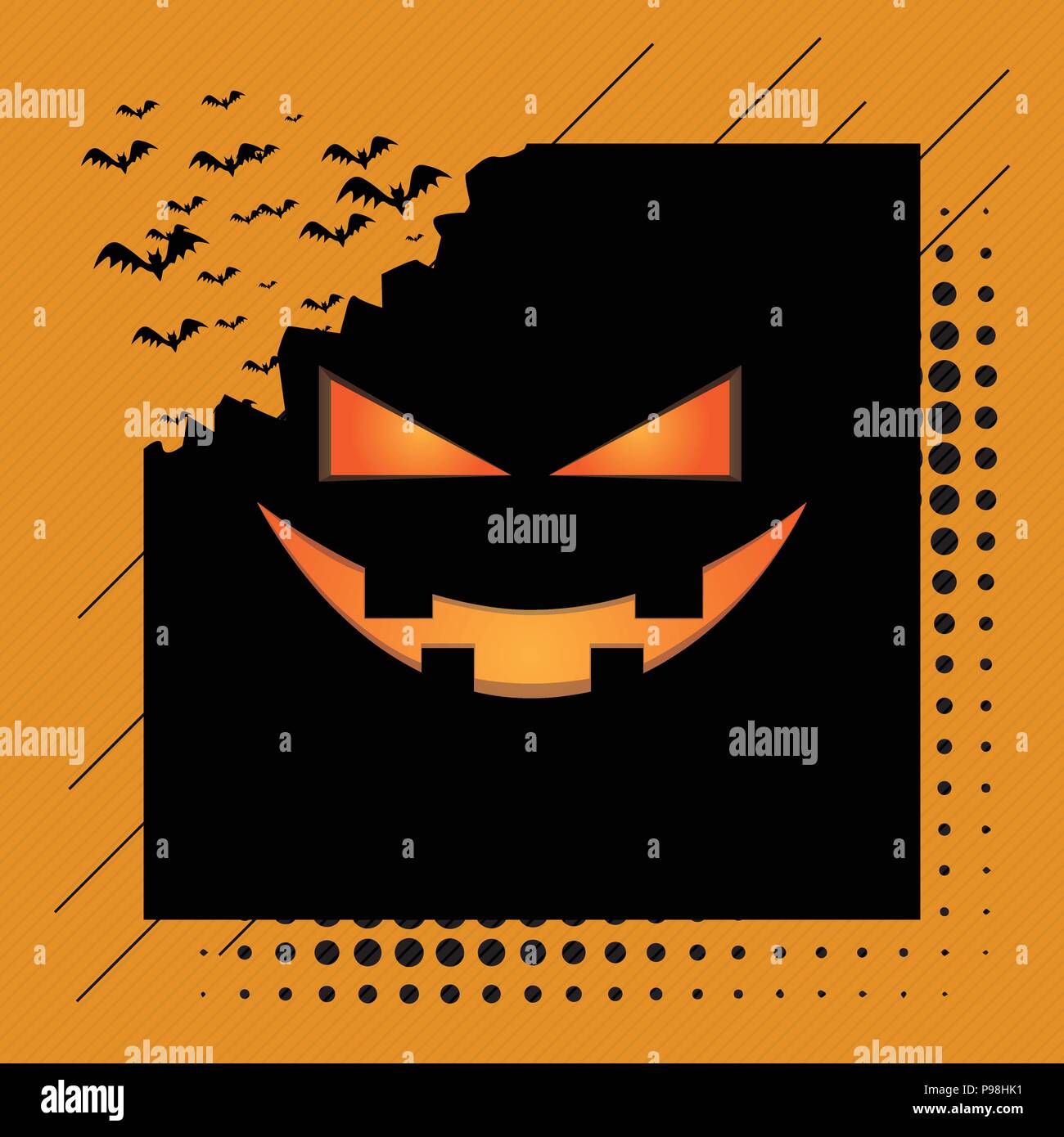 Halloween Party sign abstract background vector illustration. Halloween poster, invitation or banner. Stock Vector