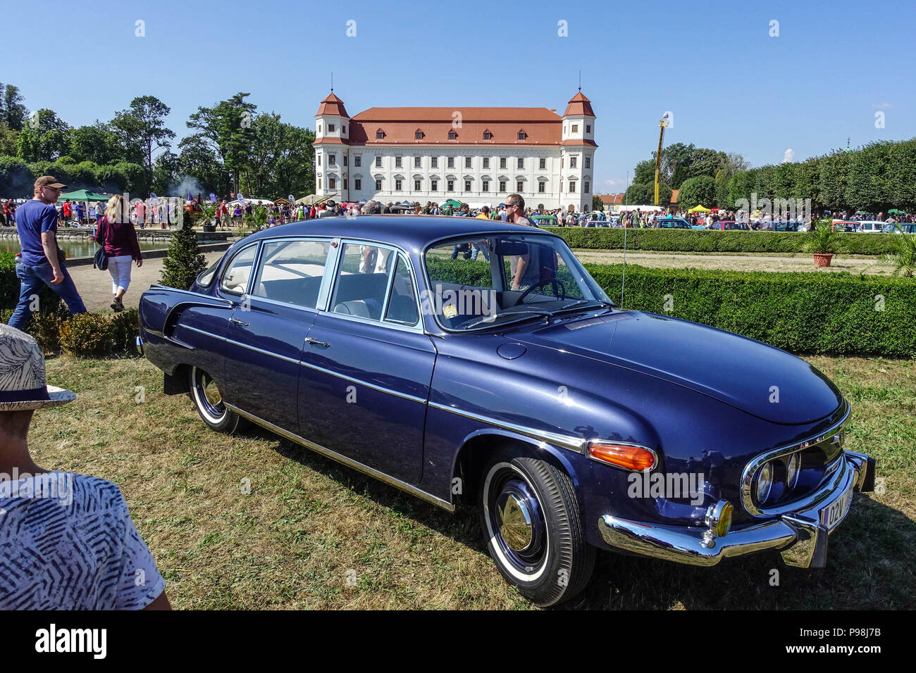 Tatra 603, the sixties, veteran car, Holesov Castle garden, Czech Republic, Europe Stock Photo